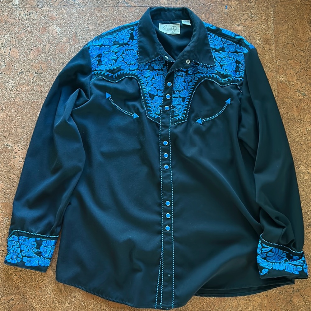 Scully Vintage Western Short Black/Blue (XL)